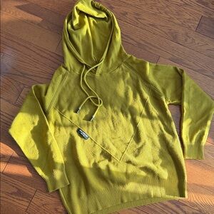 Hooded Knit Sweater - Chartreuse